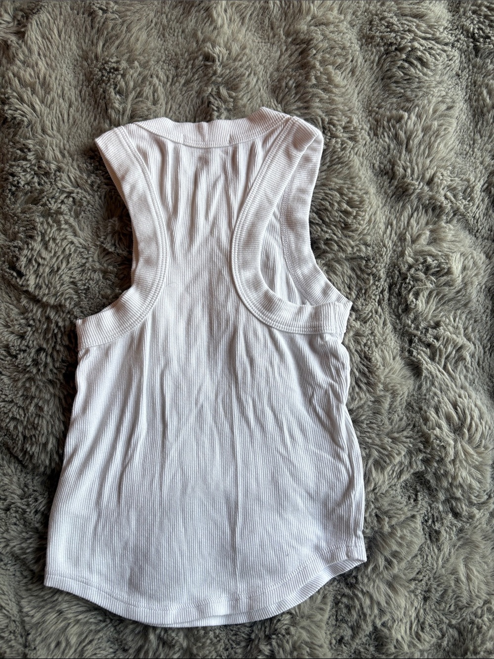 LNA White Ribbed Racerback Tank - Picture 3 of 3